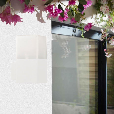 Applique Cubo Lampada Da Parete Muro Esterno Portalampada E27 Ip44 Bianco