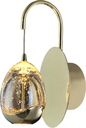 Applique-Da-Parete-Contemporaneo-Golden-Egg-Oro-E-Vetro-Pulegoso-Led-4,8W
