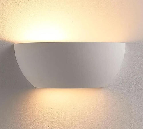 Applique Da Parete Coppa In Gesso Verniciabile Attacco R7s Luce Doppia Emissione Universo
