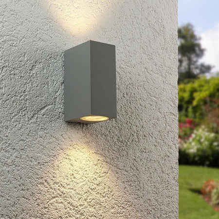 Applique Da Parete Interno Esterno Ip65 Porta Faretto Gu10 Es55g Grigio Universo