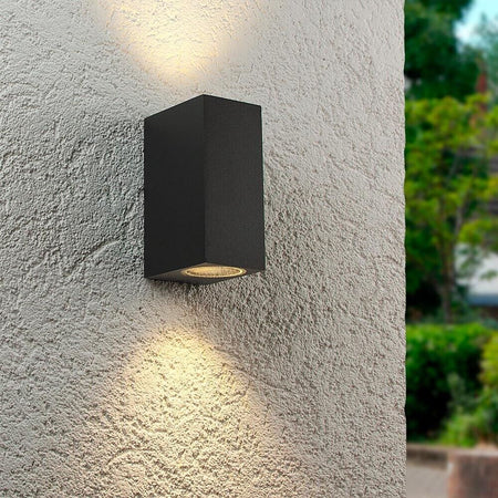 Applique Da Parete Interno Esterno Ip65 Porta Faretto Gu10 Es55n Nero Universo