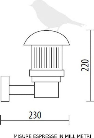 Applique-esterni-Lampadari-Bartalini-MINILITE-ML-03-MT-E27-LED-duralighting-lampada-parete