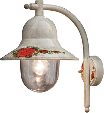 Applique-Esterno-Classica-Imperia-Metallo-Ceramica-Bianco-Sfumato-1-Luce-E27