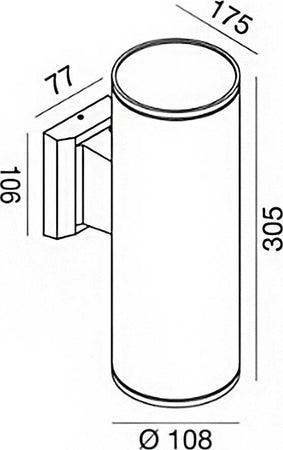 Applique-esterno-Gea-Led-AMON-RB-GES1006-GES1007-IP65-E27-LED-lampada-parete-moderna-biemissione