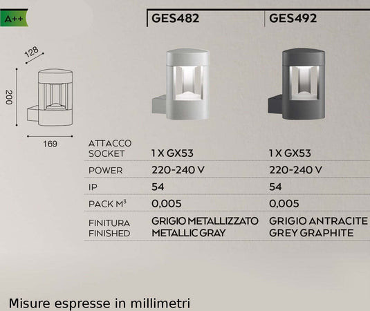 Applique-esterno-Gea-Led-JANET-UP-GES482-LED-lampada-parete-moderna-Gx53-IP54