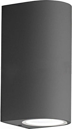 Applique-esterno-Gea-Led-VEJO-B-GES904-GU10-LED-IP44-alluminio-moderno-lampada-parete-cilindro-biemissione