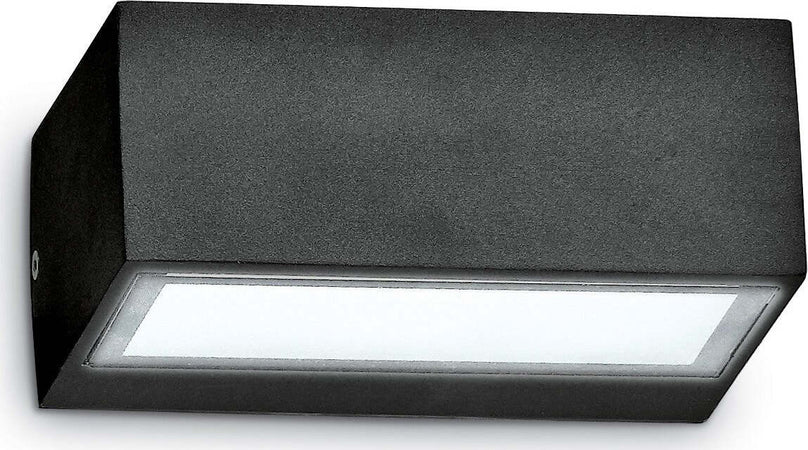 Applique-esterno-Ideal-Lux-TWIN-AP1-115368-115351-115375-G9-LED-IP44-alluminio-lampada-parete-biemissione
