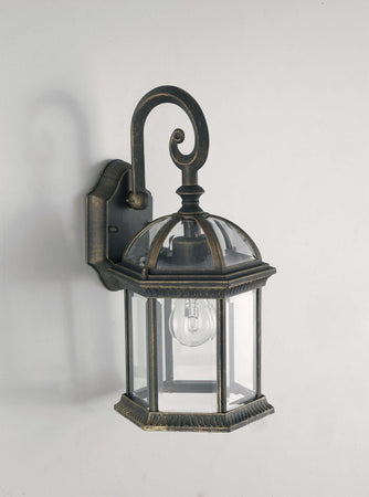 Applique Gaeta Nero/Oro 1Xe27 Ip23 20,5X39X20Cm Illuminazione/Illuminazione per interni/Illuminazioni per pareti/Applique Led Mall Home - Napoli, Commerciovirtuoso.it