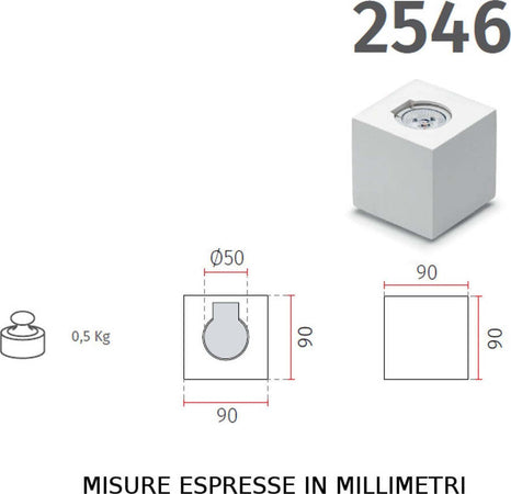 Applique-gesso-Belfiore-9010-ECNO-BIG-2546.35-GU10-LED-lampada-parete