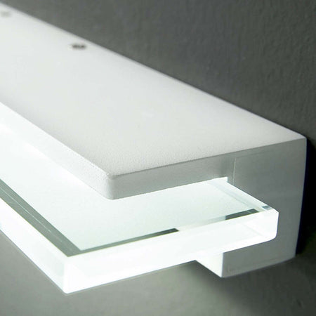 Applique-Illuminando-TECLA-12W-LED-1104LM-3000°K-vetro-lampada-parete-moderna-modulo-led-interno