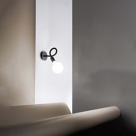 Applique-In-Metallo-Moderna-Bulbo-Nero-1-Luce-E27-Orientabile