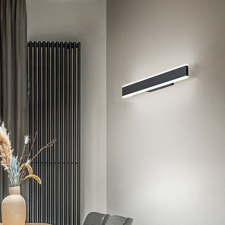 Applique-In-Metallo-Moderna-Kante-Nero-Led-Grande