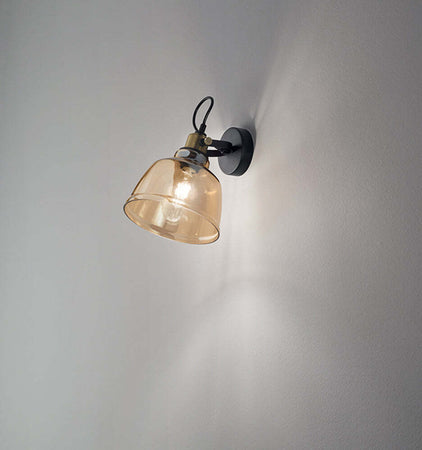 Applique-In-Metallo-Vintage-Nero-Ottone-1-Luce-E27