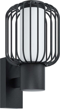 Applique-Industrial-Da-Esterno-Ravello-1-Luce-Acciaio-Zincato-Nero