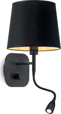 Applique-Industrial-Minimal-Nordik-Metallo-Nero-2-Luci-E14-1,5W-K-Luce