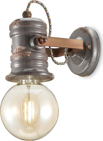 Applique-Industrial-Minimal-Urban-Ferro-E-Ceramica-Vintage-Tortora-1-Luce-E27