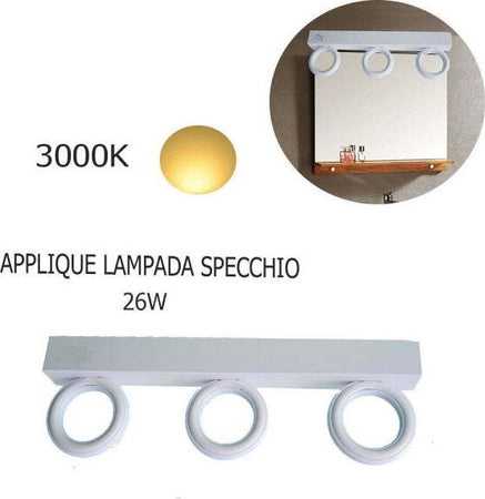 Applique-Lampada-Moderno-Da-Parete-Muro-Specchio-26w-Bagno-135-Led-2835-Smd-Luce