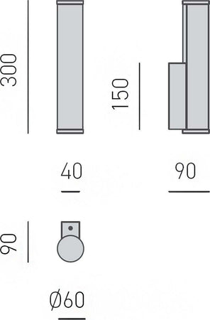 Applique-led-Gea-Luce-POLAR-GAP481C-3000°K-640Lm-IP44-lampada-parete-moderna