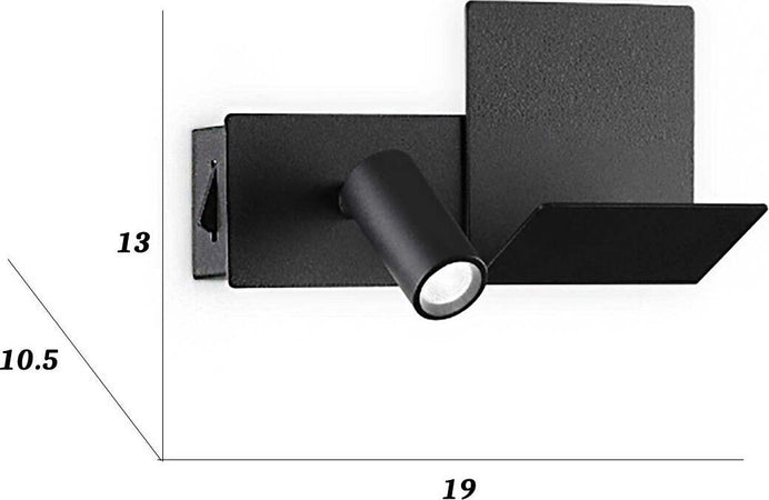 Applique-led-Ideal-Lux-KOMODO-SX-250Lm-lampada-parete-lettura-direzionabile-comodino