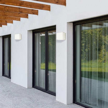 Applique Led Luce Bianca Lampada A Parete 10w Interno Esterno Cubo Bianco