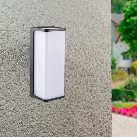 Applique Led Luce Bianca Lampada Da Muro 10 Watt Interno Esterno Ip65 Nero