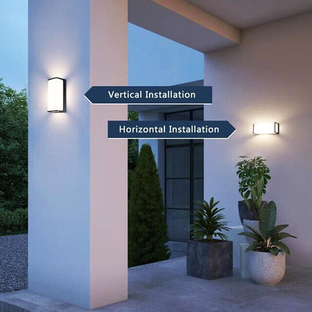 Applique Led Luce Bianca Lampada Da Muro 10 Watt Interno Esterno Ip65 Nero