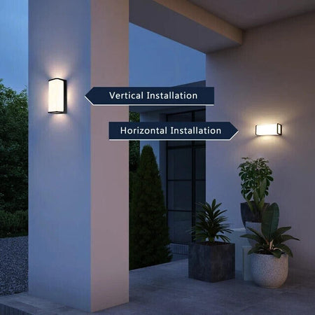 Applique Led Luce Naturale Lampada Da Muro 10 Watt Interno Esterno Ip65 Nero
