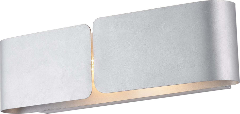 Applique-Moderna-2-Luci-Hug-In-Ferro-Laccato-Argento