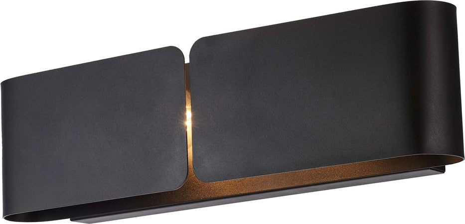 Applique-Moderna-2-Luci-Hug-In-Ferro-Laccato-Nero