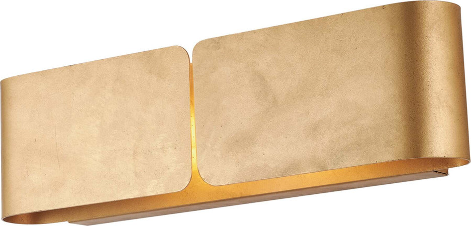 Applique-Moderna-2-Luci-Hug-In-Ferro-Laccato-Oro