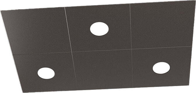 Applique-Moderna-6-Moduli-Eccentric-Metallo-Marrone-3-Luci-Gx53