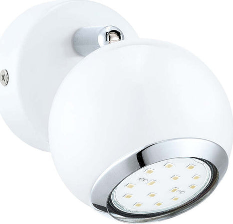 Applique-Moderna-Bimeda-1-Luce-Acciaio-Bianco-E-Cromo