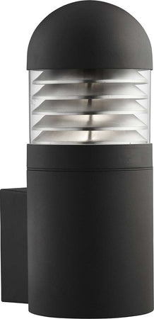 Applique-Moderna-Bronx-Alluminio-Nero-Vetro-Trasparente-1-Luce-E27