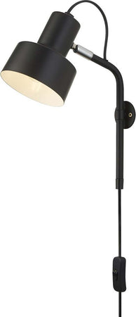 Applique-Moderna-Conico-Acciaio-Bianco-Nero-1-Luce-E14
