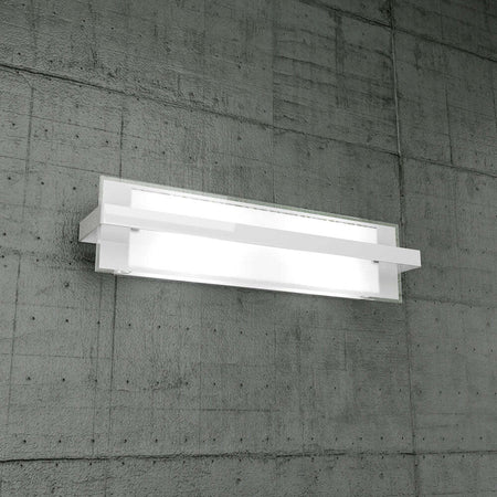 Applique-Moderna-Cross-Metallo-E-Vetro-Bianco-2-Luci-E27-60Cm