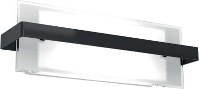 Applique-Moderna-Cross-Metallo-Nero-Vetro-2-Luci-E27-44Cm