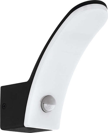 Applique-Moderna-Da-Esterno-Fiumicino-Led-Alluminio-Nero-Con-Sensore