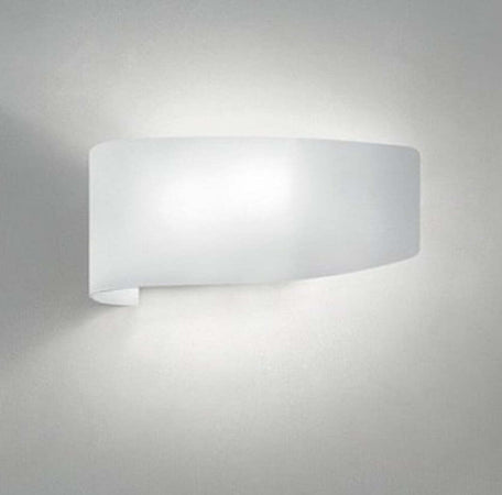 Applique-moderna-Fratelli-Braga-VIRGOLA-582-AV-E27-LED-vetro-biemissione-lampada-parete