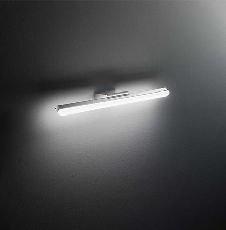 Applique-Moderna-Metallo-Bold-Cromo-Lucido-Led-Luce-Calda-Media