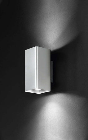 Applique-Moderna-Rettangolare-Lulu'-Cromo-Spazzolato-2-Luci-Biemissione