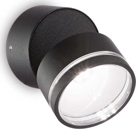 Applique-Moderna-Round-Omega-Metallo-Nero-Led-7W-4000K-Luce-Naturale