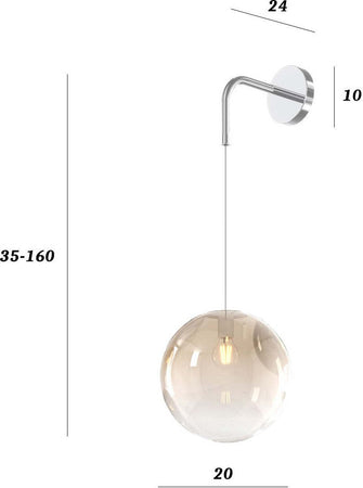 Applique-moderna-Top-Light-BIG-ECLIPSE-1194-B-A-AM-E27-LED-vetro-lampada-parete-sfera-globo