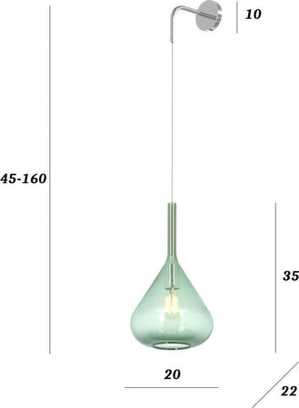 Applique-moderna-Top-Light-KONA-1177-CR-A-VE-E27-LED-lampada-parete-vetro