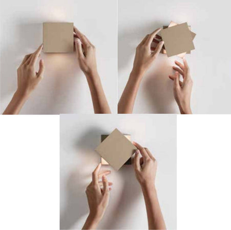 Applique-moderno-Cattaneo-illuminazione-QUADRETTO-761-10A-LED-8.8W-960LM-3000°K-lampada-parete-alluminio-interno-IP20