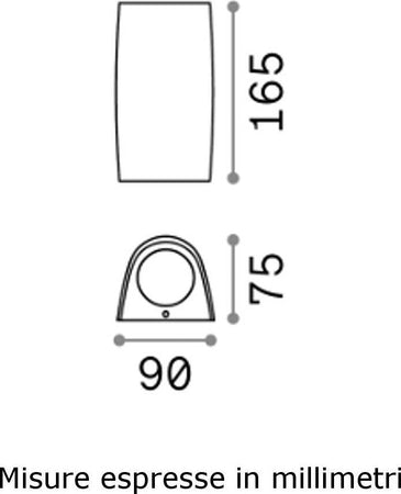 Applique-moderno-Ideal-Lux-KEOPE-AP2-147772-147819-147796-GU10-LED-IP55-biemissione-resina-lampada-parete