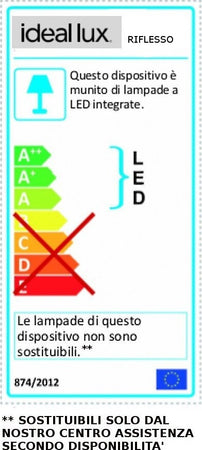 Applique-moderno-Ideal-Lux-RIFLESSO-AP-D42-142272-142296-LED-metallo-lampada-parete-mono-emissione