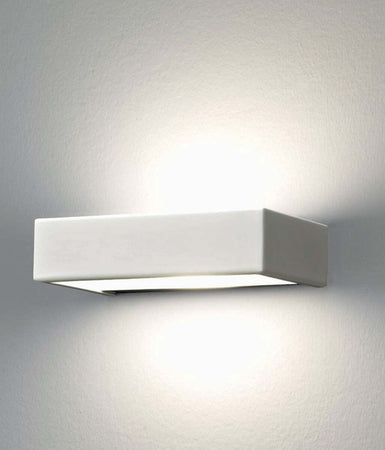 Applique-moderno-Illuminando-BRIK-1-R7s-LED-metallo-vetro-lampada-parete-biemissione
