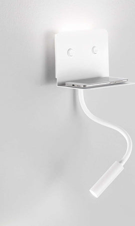 Applique-moderno-Perenz-LEVEL-6636-LED-USB-9W-456LM-3000°K-lampada-parete-bianco-nero-braccio-flessibile-IP20