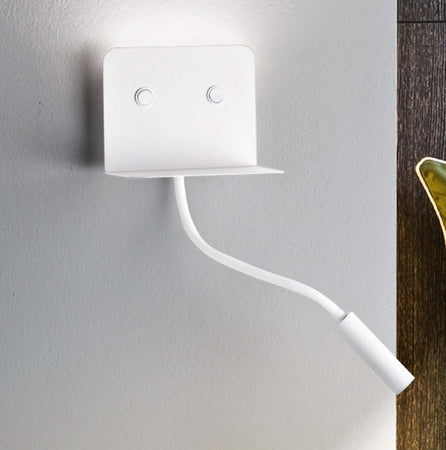 Applique-moderno-Perenz-LEVEL-6636-LED-USB-9W-456LM-3000°K-lampada-parete-bianco-nero-braccio-flessibile-IP20