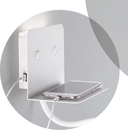 Applique-moderno-Perenz-LEVEL-6636-LED-USB-9W-456LM-3000°K-lampada-parete-bianco-nero-braccio-flessibile-IP20